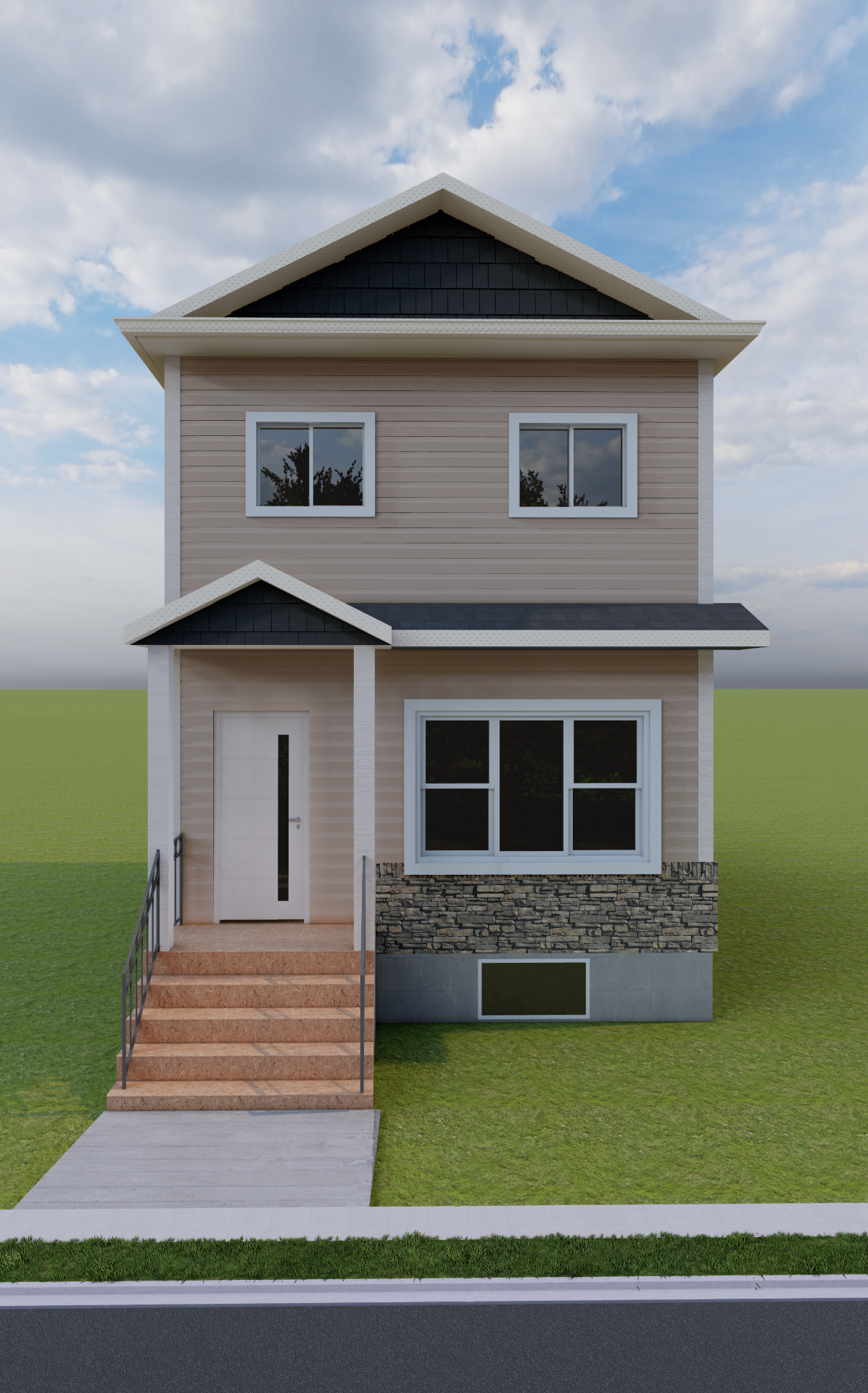 Hexo Homes front entry exterior detail